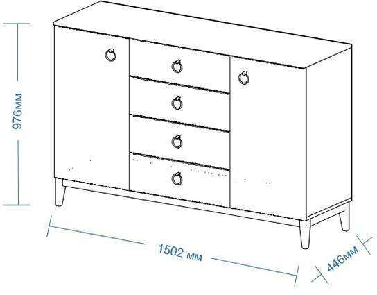 Комод с ящиками и дверцами Шарлиз (MLK)