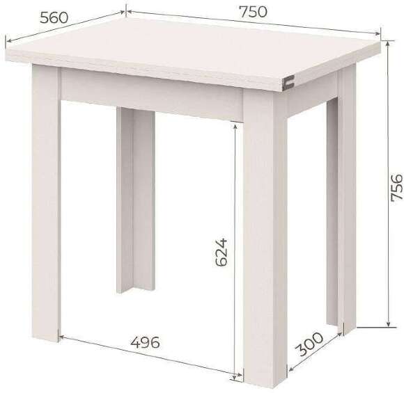 Стол обеденный раскладной СО-3 (Арника) Белый
