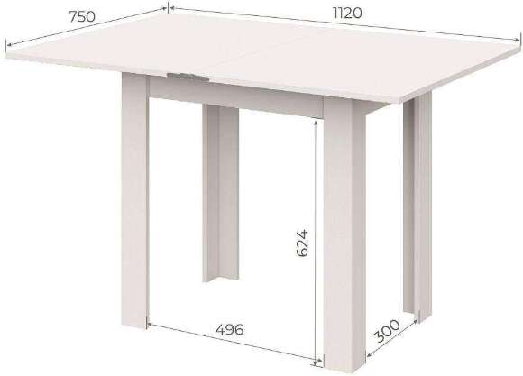 Стол обеденный раскладной СО-3 (Арника) Белый