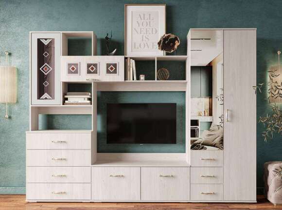 Шкаф двухдверный Белла (БТС) Ясень белый