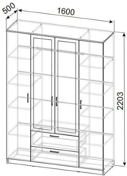 Шкаф для одежды Виста-1 (Арника) Венге/Ясень Анкор светлый Шкаф для одежды Виста-1 (Арника) Венге/Ясень Анкор светлый