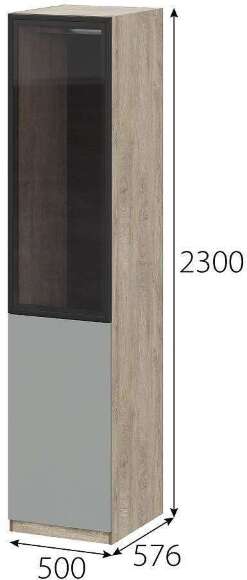 Шкаф Этна 50 со стеклом (Софт Грей) Шкаф Этна 50 со стеклом (Софт Грей)