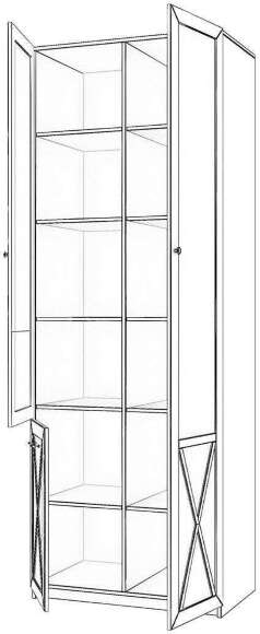 Бэль 1/2 Шкаф двухдверный + Карнизы 802/424 Слоновая кость