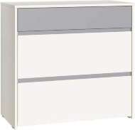 Торонто Комод 13.321 Белый PE шагрень, Стальной Серый