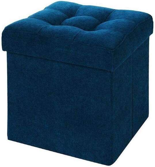 Пуф складной велюр Синий