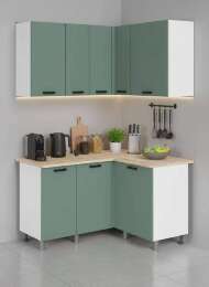 МК Аленушка Угловая Орешник Матовая Мята,скоба черный,сонома