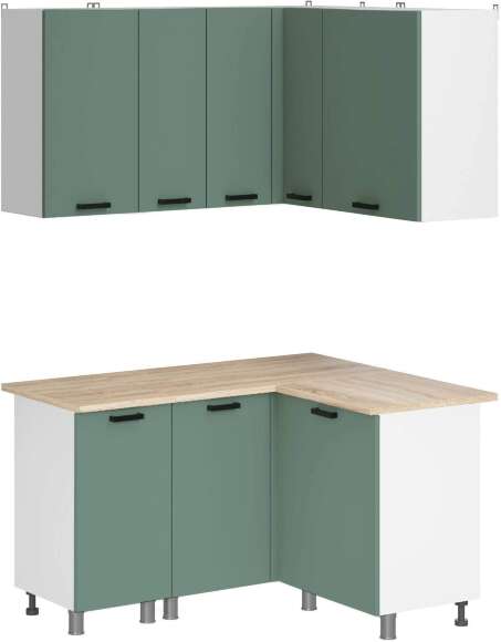 МК Аленушка Угловая Орешник Матовая Мята,скоба черный,сонома