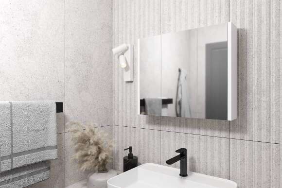 Шкаф зеркальный 16.312.08, Белый Шкаф зеркальный 16.312.08, Белый