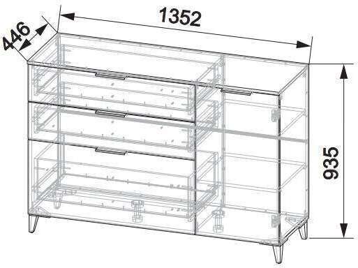 Комод с ящиками и дверцей Тоскана (MLK)