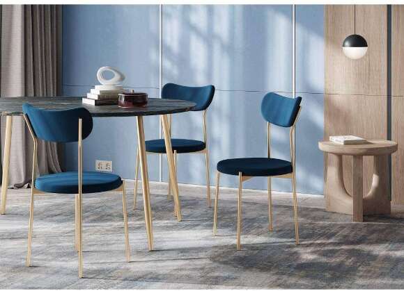 Комплект стульев Стивен (2 шт), черный велюр бежевый