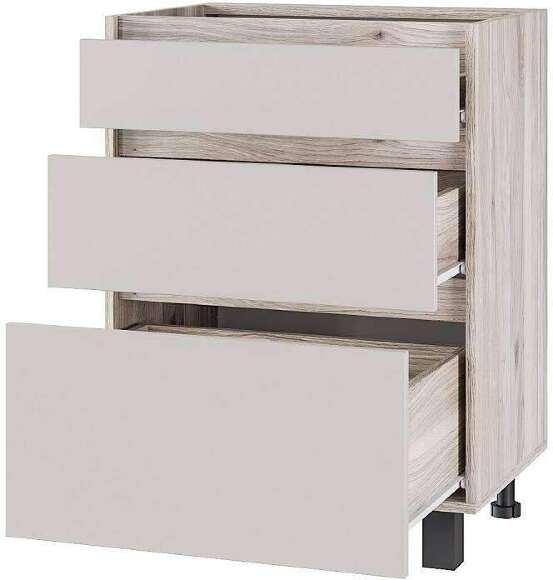 Шкаф без столешницы Берген Лайт 6с3 0,6м, Дуб смоки, Кашемир