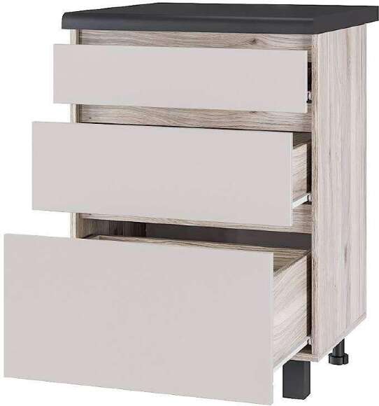 Шкаф без столешницы Берген Лайт 6с3 0,6м, Дуб смоки, Кашемир