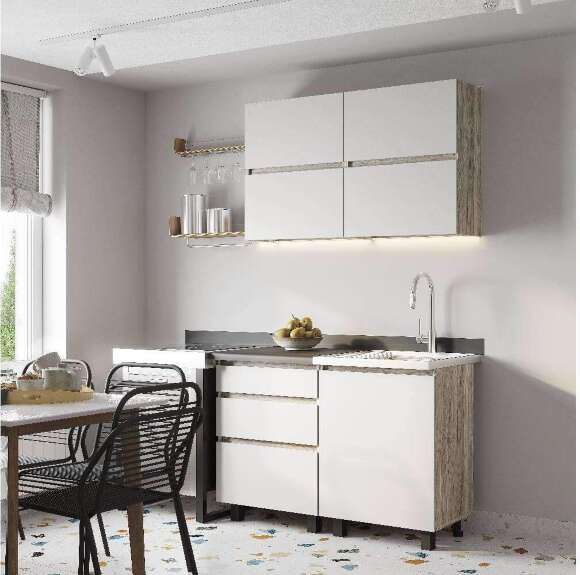 Шкаф без столешницы Берген Лайт 6с3 0,6м, Дуб смоки, Кашемир