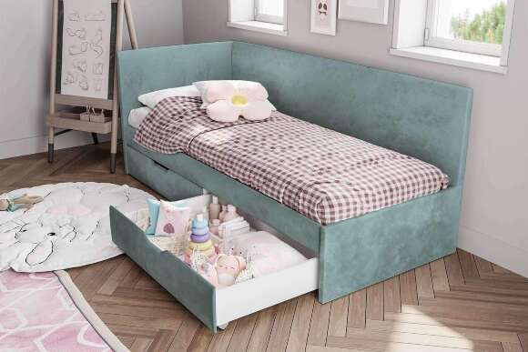 Кровать Лео КР-49, Белый, Шарли бриз