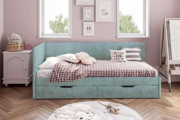 Кровать Лео КР-49, Белый, Шарли бриз