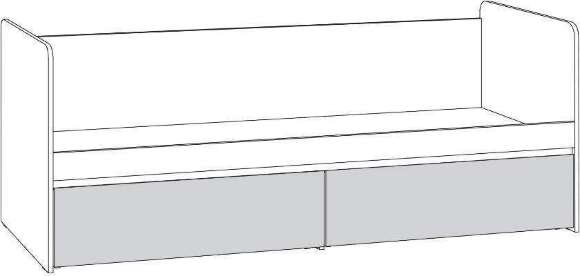 Торонто Кровать 11.39 Белый PE шагрень, Стальной Серый