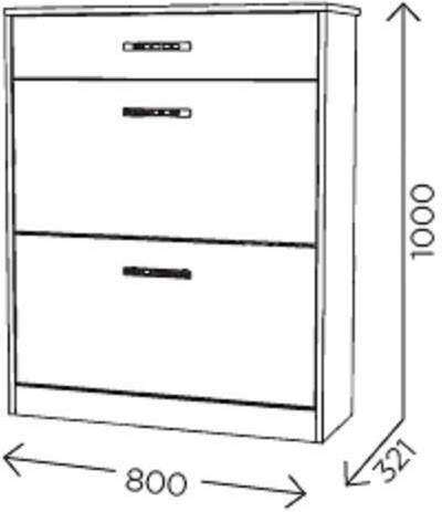 Обувница Ева 3 М4, дуб баррик