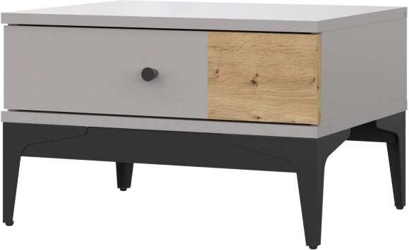 Тумба прикроватная Ариан холодный серый / дуб артизан