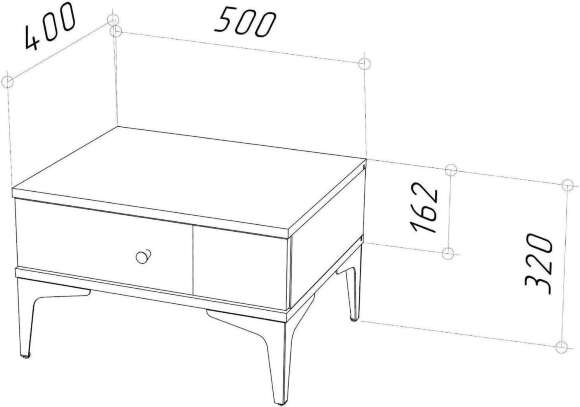 Тумба прикроватная Ариан холодный серый / дуб артизан