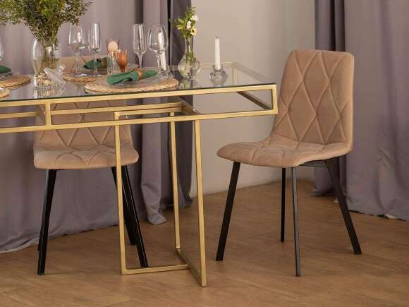 Стул Верона Черный / Амиго Беж