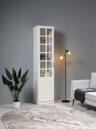 Ливерпуль Шкаф - витрина Белый/Ясень ваниль