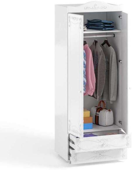 Шкаф 2-х дверный с ящиками (гл.560) Италия ИТ-49 белое дерево Шкаф 2-х дверный с ящиками (гл.560) Италия ИТ-49 белое дерево