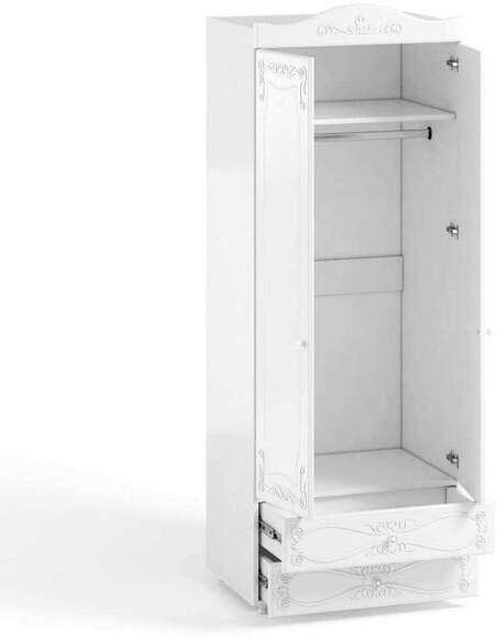 Шкаф 2-х дверный с ящиками (гл.560) Италия ИТ-49 белое дерево Шкаф 2-х дверный с ящиками (гл.560) Италия ИТ-49 белое дерево