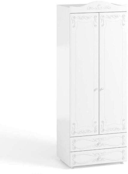 Шкаф 2-х дверный с ящиками (гл.560) Италия ИТ-49 белое дерево Шкаф 2-х дверный с ящиками (гл.560) Италия ИТ-49 белое дерево