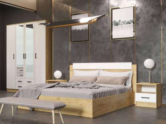 Тумба прикроватная ЭКО (Эра) Дуб Вотан/Белый