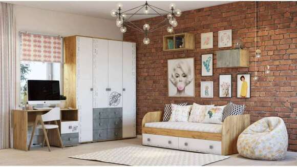 Шкаф навесной Тренд АН-03, крафт/бетон Шкаф навесной Тренд АН-03, крафт/бетон