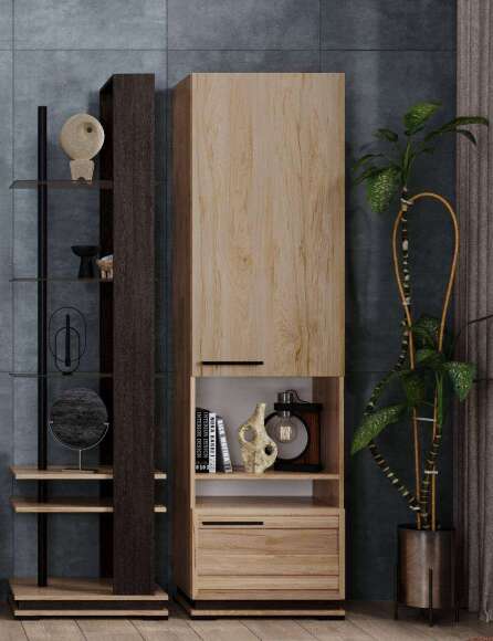 Стеллаж Модена МС-1 (Домани) Гикори Рокфорд Стеллаж Модена МС-1 (Домани) Гикори Рокфорд