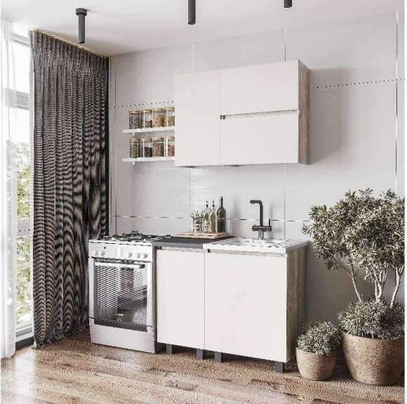 Шкаф навесной Берген Лайт 4в1 0,4м, Дуб смоки, Кашемир Шкаф навесной Берген Лайт 4в1 0,4м, Дуб смоки, Кашемир