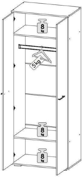 Шкаф двухдверный Бостон ШК-800 (Интерьер-Центр)
