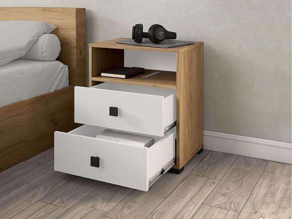 Тумба прикроватная Лаура Дуб Крафт золотой / Белый Тумба прикроватная Лаура Дуб Крафт золотой / Белый