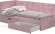 Кровать Лео КР-49, Белый, Шарли пинк Кровать Лео КР-49, Белый, Шарли пинк