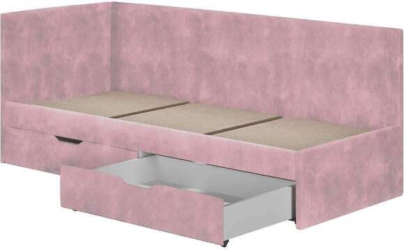 Кровать Лео КР-49, Белый, Шарли пинк Кровать Лео КР-49, Белый, Шарли пинк