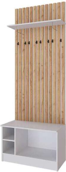 Тумба с вешалкой Кано 800 КПТВ-2, Белый, Дуб Крафт Золотой