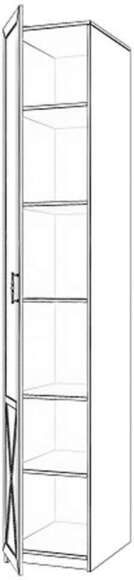 Бэль 21 Шкаф однодверный гл.414 + Карнизы 402/424 Слоновая кость