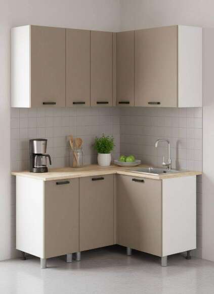 МК Аленушка Угловая Орешник Матовый Вижен,скоба черный,сонома