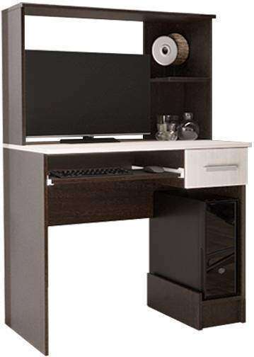 Стол компьютерный №3 дуб беленый / венге