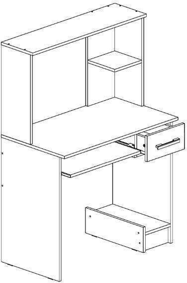 Стол компьютерный №3 дуб беленый / венге