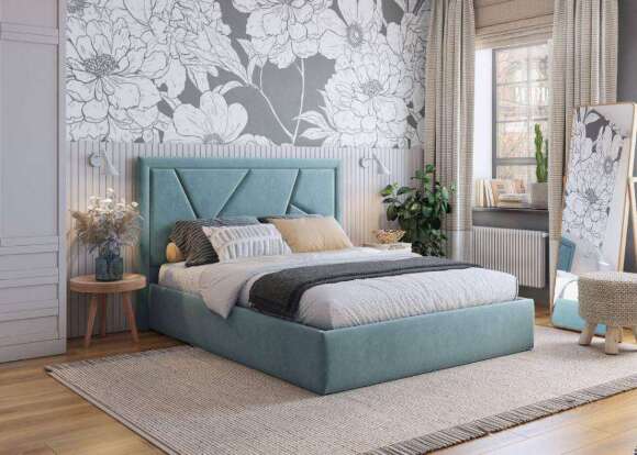 Кровать 160х200 Индиго (MLK) Бирюзовый Neo 22 Кровать 160х200 Индиго (MLK) Бирюзовый Neo 22