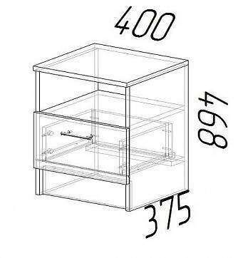 Тумба прикроватная ЭКО Эра (Венге / Лоредо) Тумба прикроватная ЭКО Эра (Венге / Лоредо)