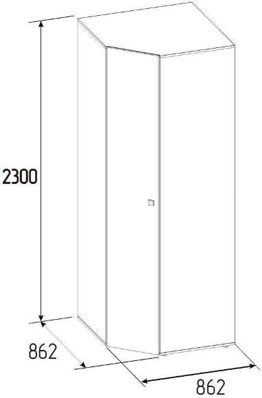 Шкаф угловой Neo 156 (Глазов) Дуб Шавиниган