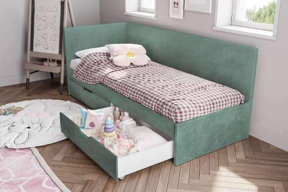 Кровать Лео КР-49, Белый, Эвкалипт Кровать Лео КР-49, Белый, Эвкалипт