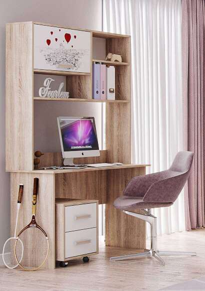 Надстройка на стол (полка) Бланка ТЭКС (Белый фотопечать)