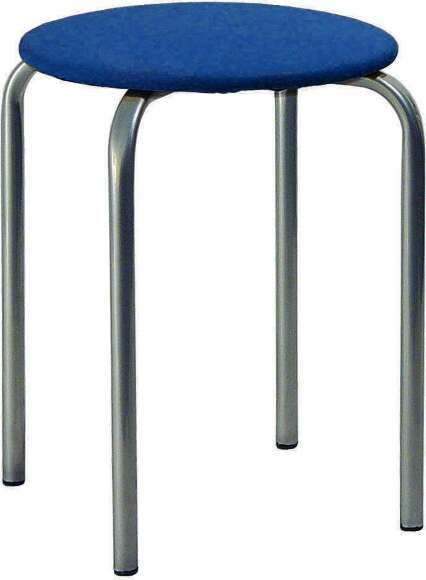 Табурет Комфорт серебро/к/з синий