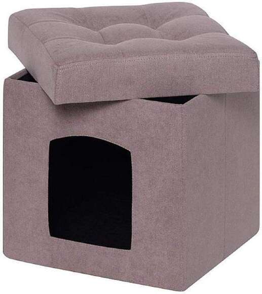 Пуф складной для животных велюр Бежевый