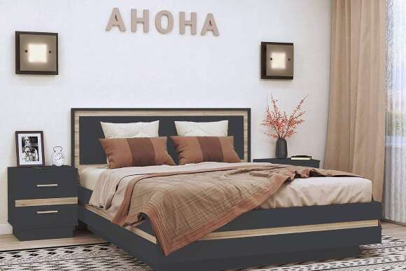 Спальня Анона антрацит. Комплект 1