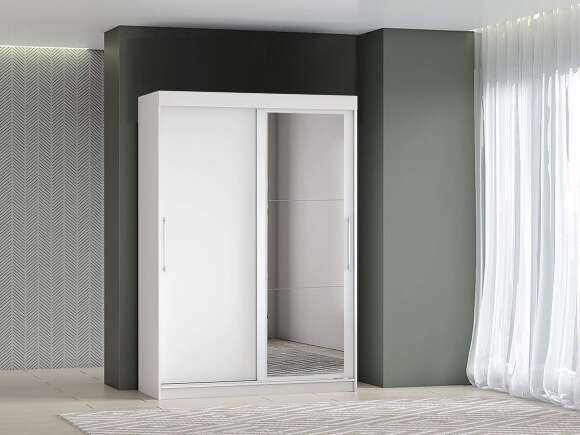 Шкаф-купе арт. 007 1,5 м зеркало / Белый